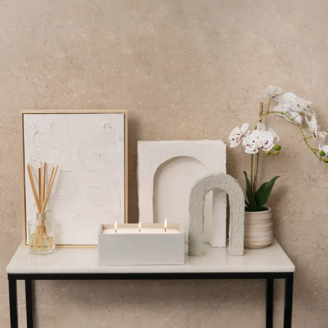 Crystal Natural Candle Sand Wax with 10 Wicks White (300g)