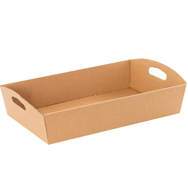 Hamper Tray Flat Pack Large Kraft Brown (43x28.5x9cmH)