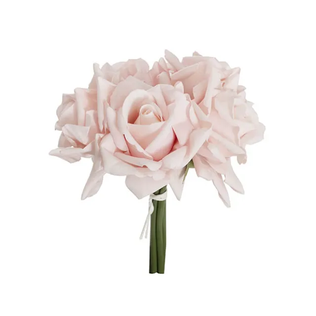 Siena Real Touch Rose Bouquet x 5 Heads Blush Pink (26cmH)