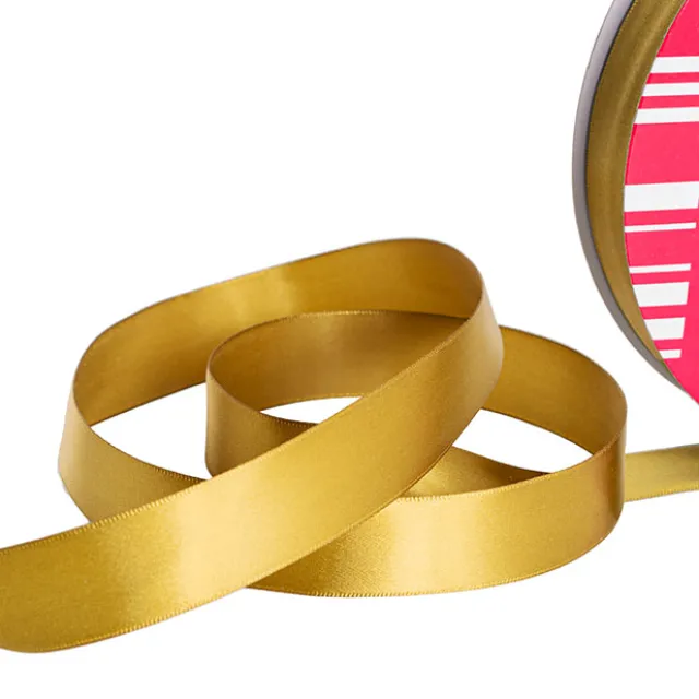 Jumbo Bulk Ribbon Single Face Satin Gold (25mmx100m)
