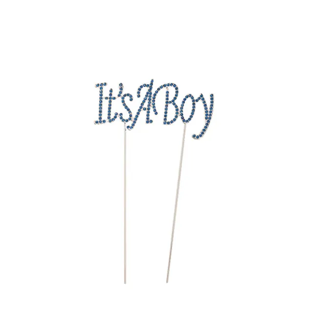Cake Topper It's a Boy Rhinestone Blue (10cmWx16cmH)
