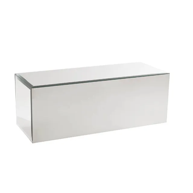 Mirror Glass Rectangle Platform Riser Silver (40x15x15cmH)