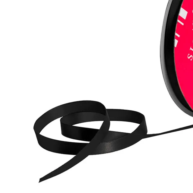 Bulk Ribbon Single Face Satin Black (10mmx50m)