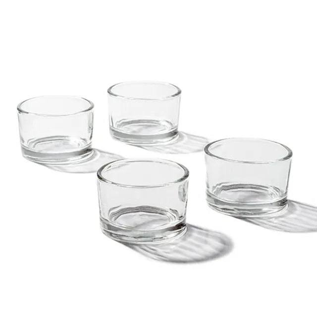 Glass Tealight Candle Holder Classic Clear (5Dx3cmH)