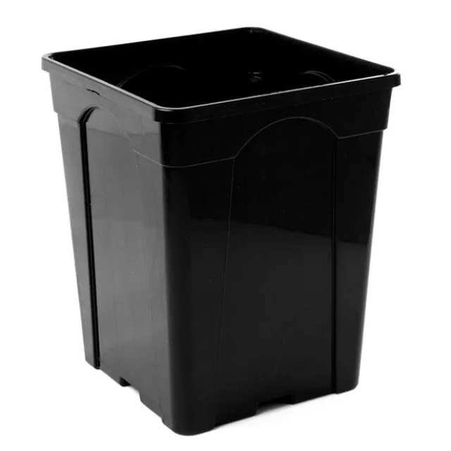 Flower Bucket Plastic Square 10L Black (22x27cmH)