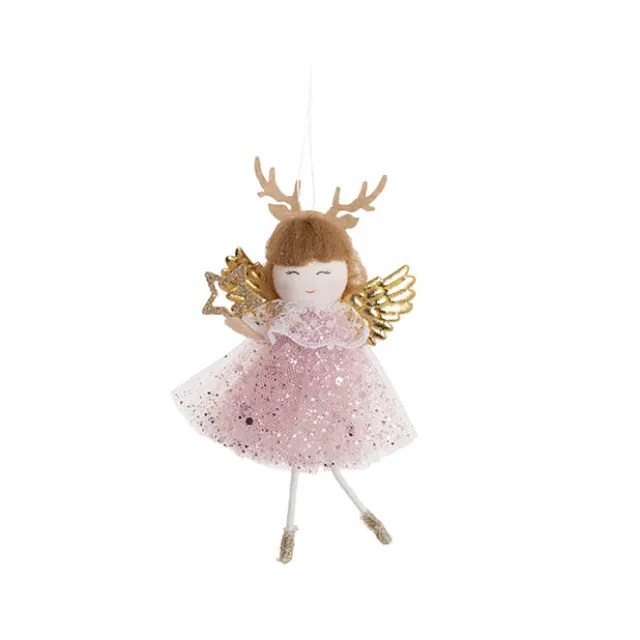 Joyful Hanging Angels Pack 2 Pink (13.5cmH)