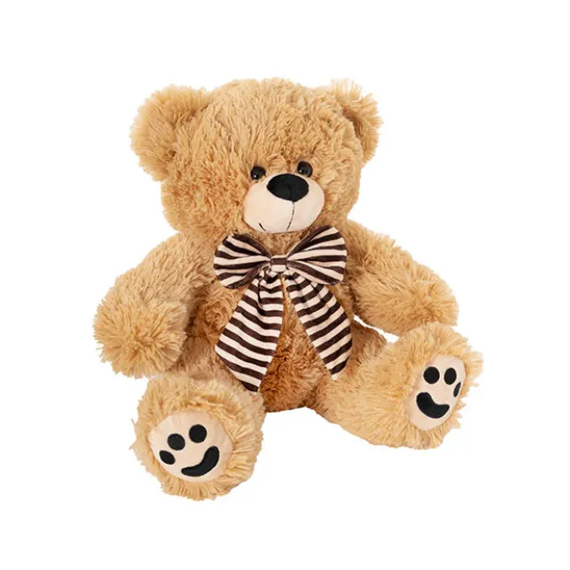 Teddy Bear Wilson w Striped Bow Brown (30cmST)