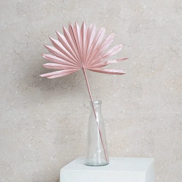 Preserved Dried Sun Cut Palm Leaf Rose Gold (40-45cmH)