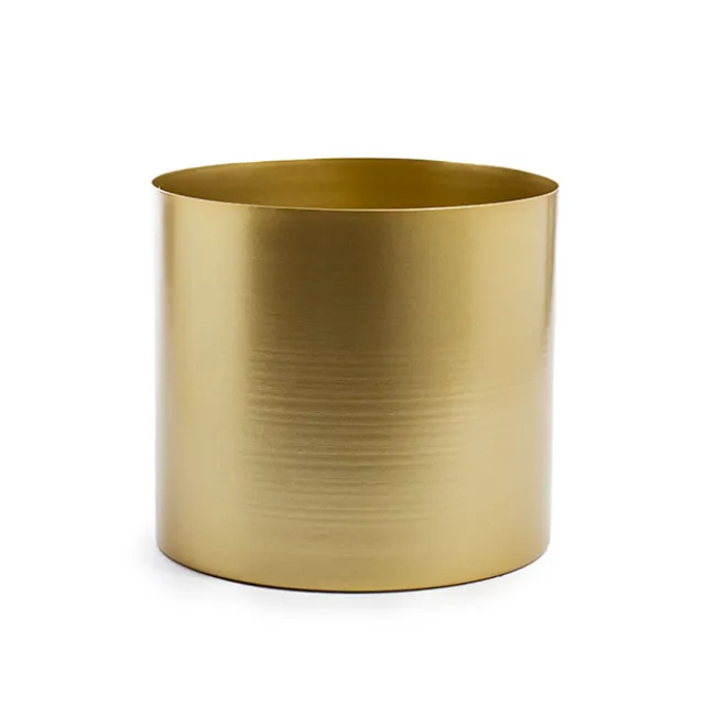 Metal Pot Round Brass Gold (20x18cmH)