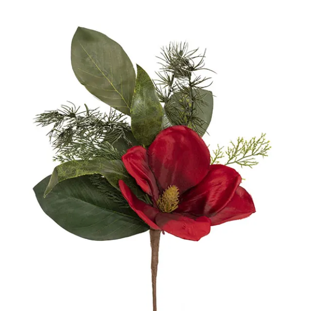 Mixed Fern Red Magnolia Spray Green (51cmH)