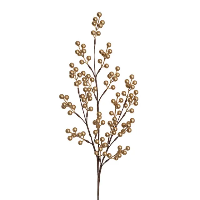 Christmas Berry Long Stem Spray Gold (85cmH)