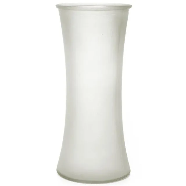 Glass Country Vase Concaved Sided Frost Clear (11Dx25cmH)