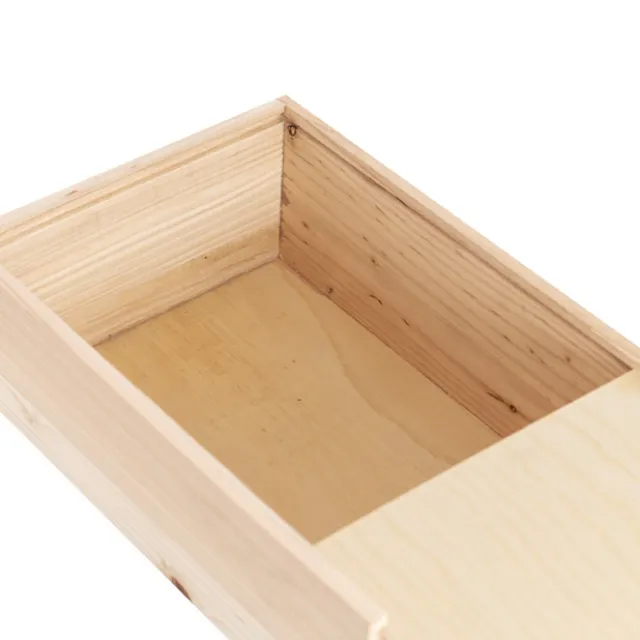 Wooden Box with Wooden Sliding Lid (35x25x14cmH)