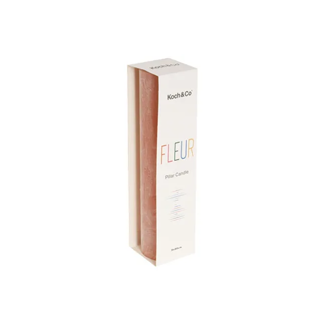 Fleur Pillar Candle Peach (5x20cmH)