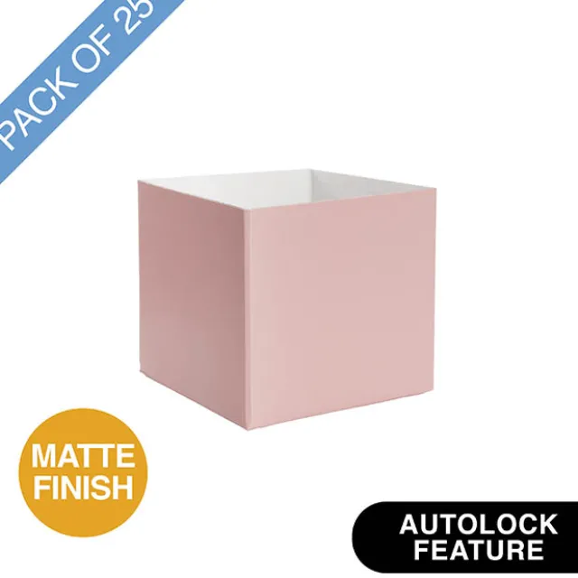 Mini Posy Box Matte Autolock Base Pk25 Musk (13x12cmH)