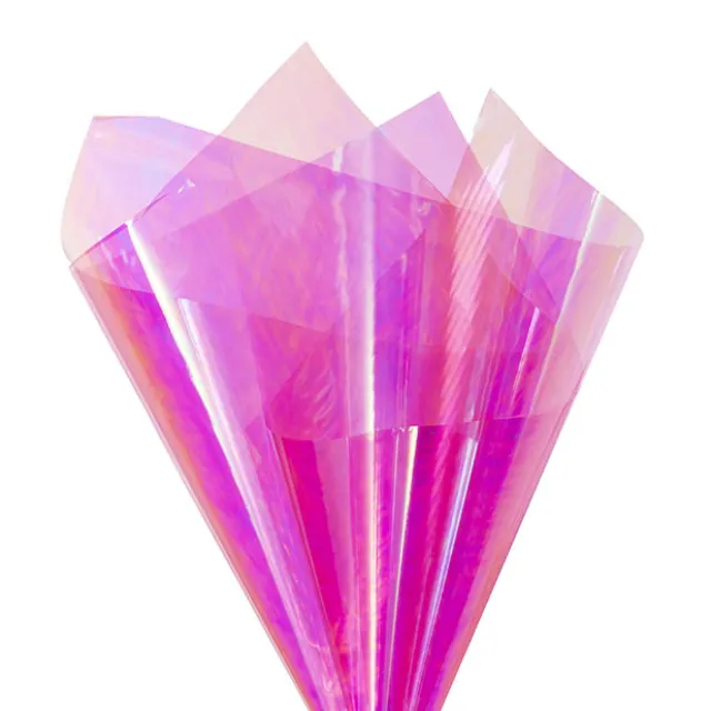 Cello Iridescent 40mic Transparent Pink Pack 100 (50x70cm)