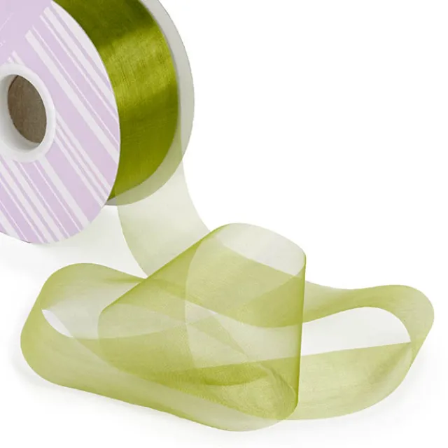 Bulk Organza Ribbon Cut Edge Moss (50mmx100m)