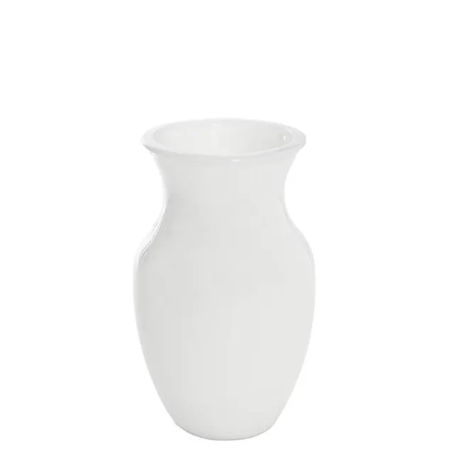 Glass Ginger Flared Vase Solid White (12Dx20cmH)
