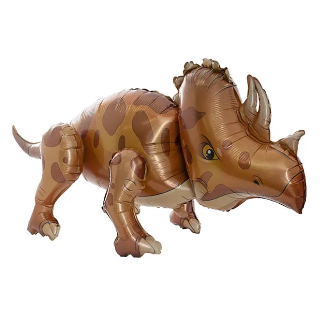 3D Foil Balloon Triceratops Dinosaur Brown (95Lx50cmH)