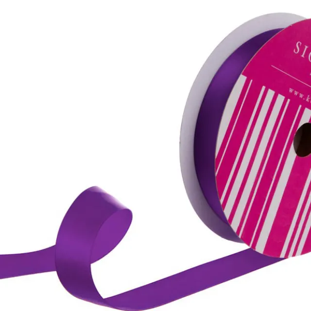 Bulk Ribbon Single Face Satin Purple (25mmx50m)
