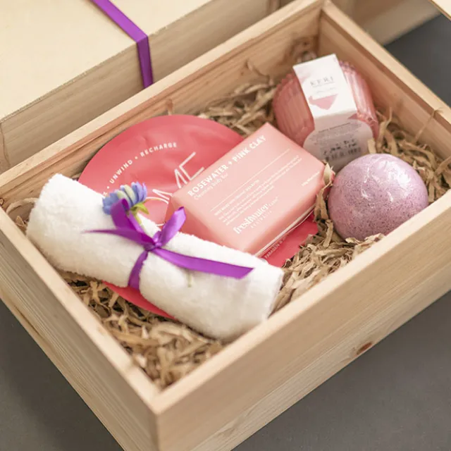 Wooden Box with Wooden Sliding Lid (30x20x13cmH)