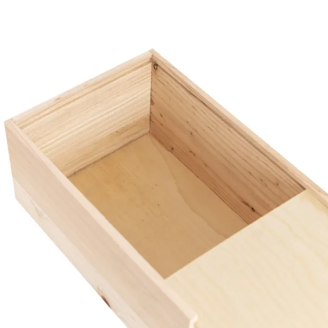 Wooden Box with Wooden Sliding Lid (30x20x13cmH)