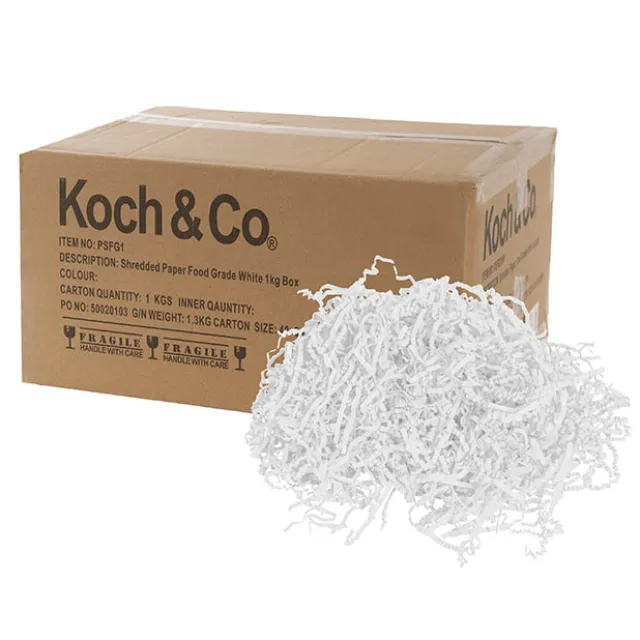 Shredded Paper Food Grade 4mm 40gsm White 1kg Box