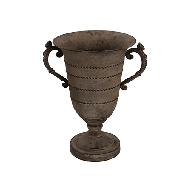 Decorative Flute Metal Vase Vintage Silver (30.5x24x35.5cmH)