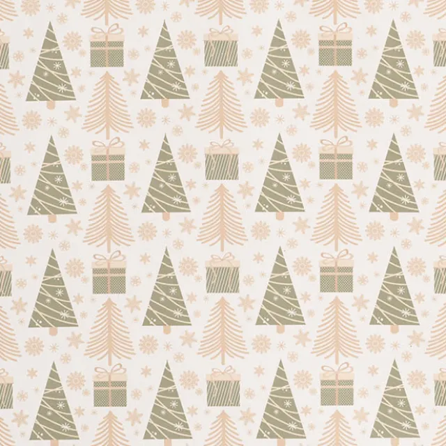 Kraft Paper Bag Small Xmas Trees White Pk10(180Wx85Gx215mmH)