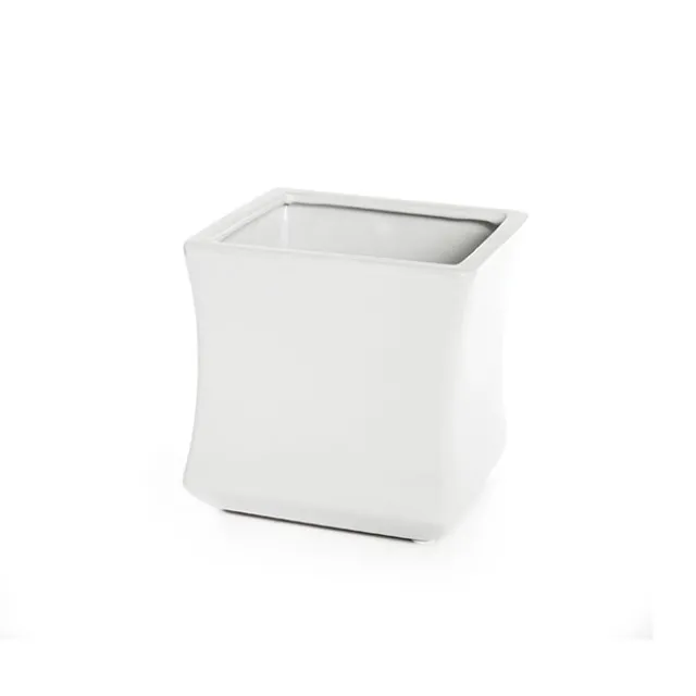 Ceramic Bondi Cube Waisted White (13x13x13cmH)