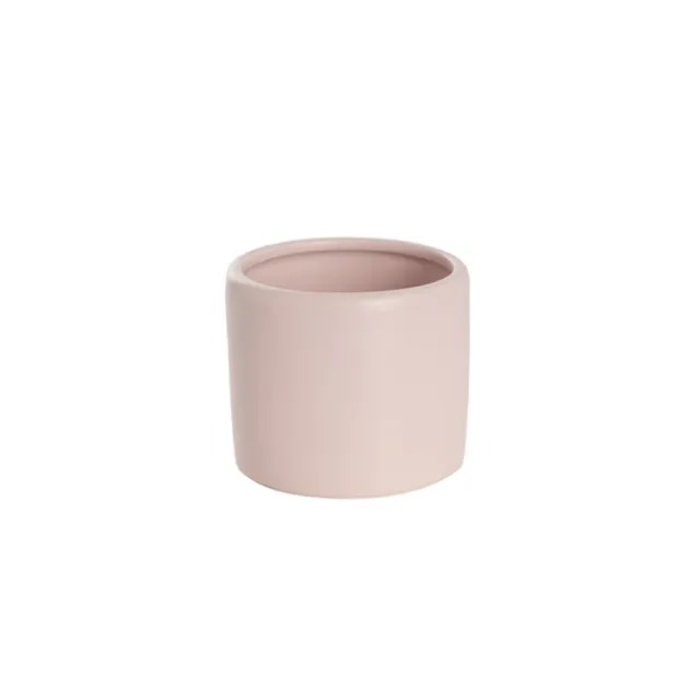 Ceramic Cylinder Pot Mini Satin Matte Soft Pink (8x7cmH)