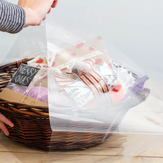 Cello Hamper Bag 35mic Jumbo Pack 20 Clear (76Wx101cmH)