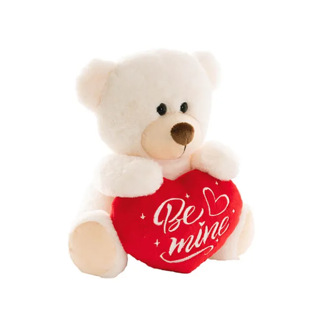 Teddy Bear Chubbs w Be Mine Heart Plush Toy Cream (25cmST)