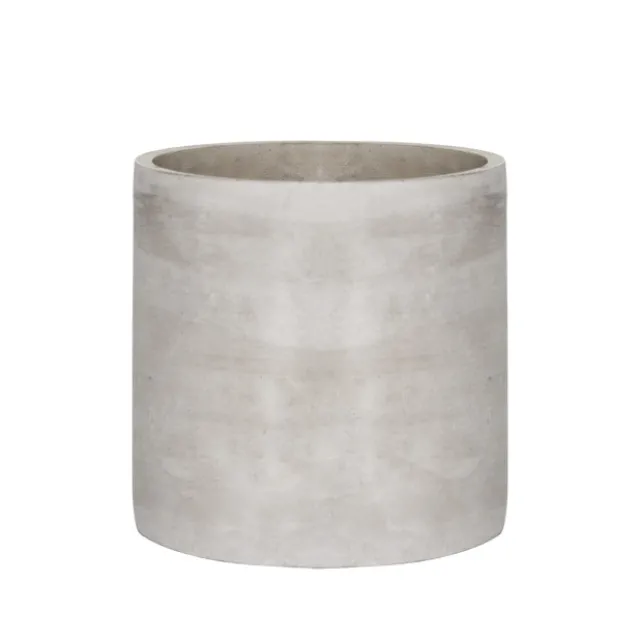 Cement Floral Cylinder Grey Drainage Hole (14Dx14cmH)
