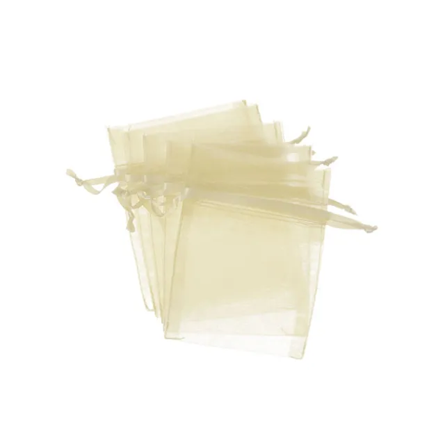 Organza Gift Bomboniere Bag Small Ivory Pack 10 (7.5x10cmH)