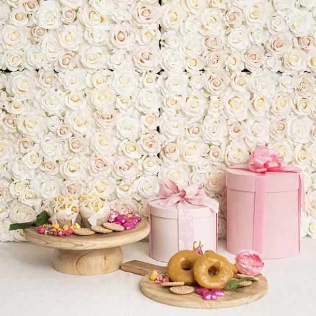 Rose Flower Wall White (50cmx50cm)