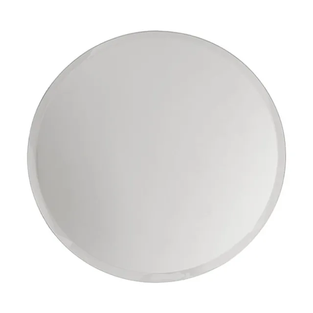 Round Mirror Glass Bevelled Plate Pack 2 Silver (30.5cmD)