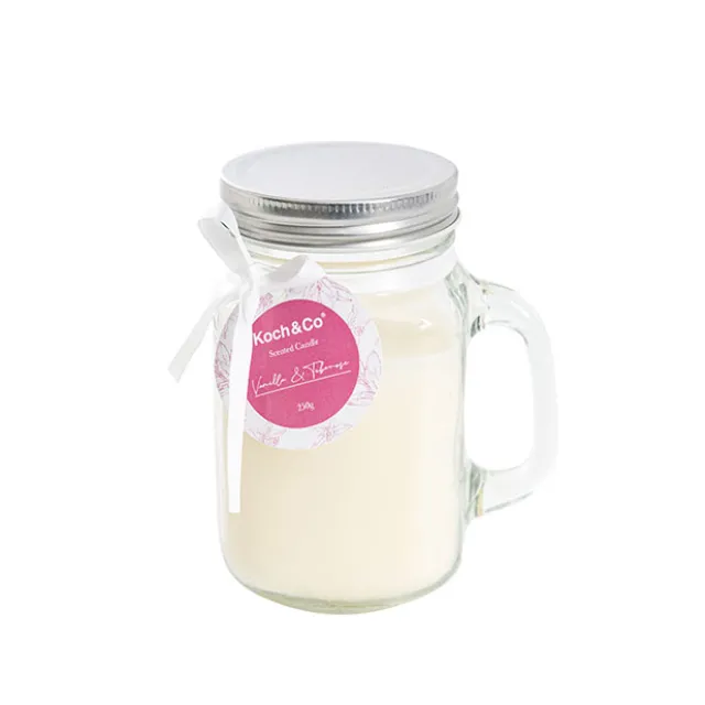 Scented Mason Jar Candle Ivory Vanilla Tuberose 250g 8x13cmH