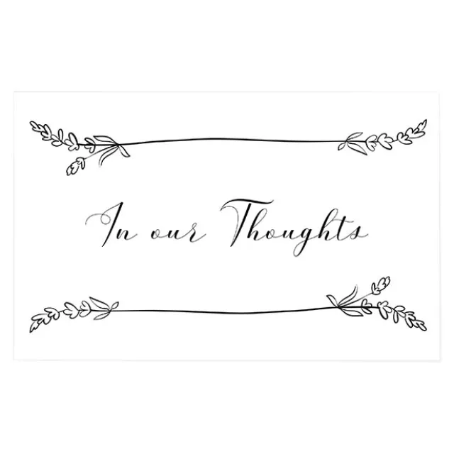 Cards White In Our Thoughts Leaf Accent (10x6.5cmH) Pack 50