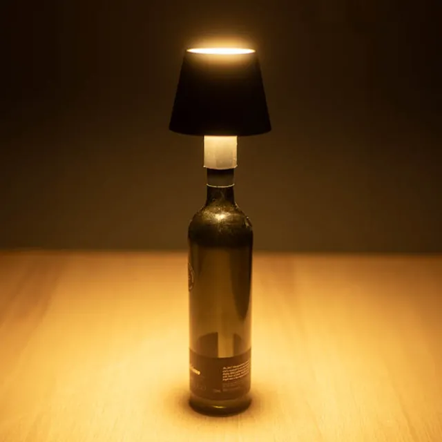 Wireless LED Bottle Lamp Black (11x13.5cmH)