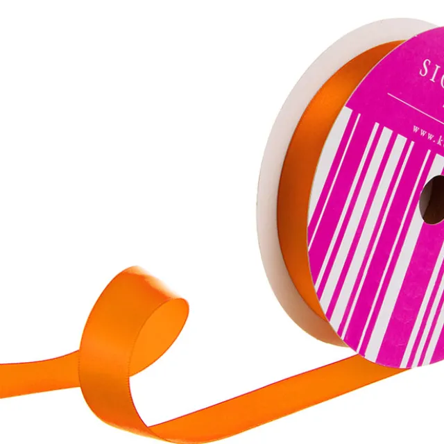 Bulk Ribbon Single Face Satin Orange (25mmx50m)