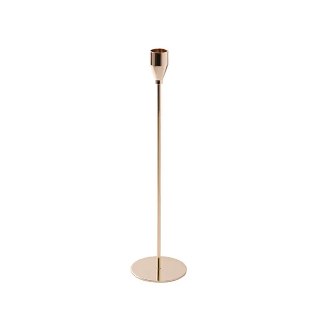 Single Metal Taper Candle Holder Gold (8x32.5cmH)
