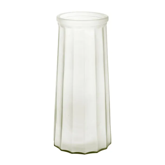 Glass Lynne Conical Vase Matte White (9.3x11x24.5cmH)