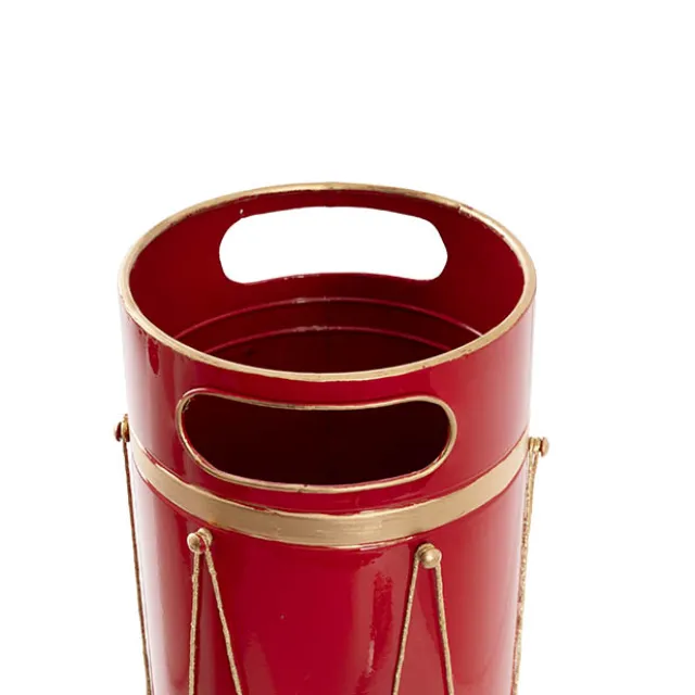 Tall Metal Christmas Vase Planter Red (18.5cmDx40cmH)