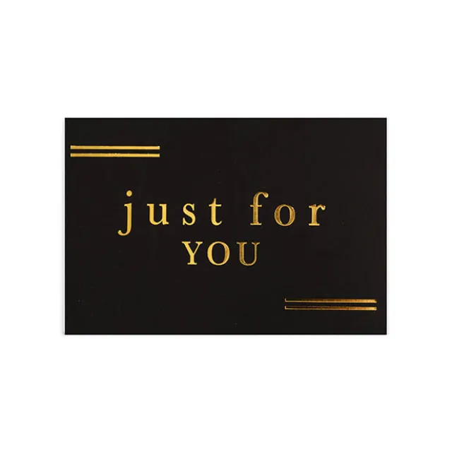 Gold Foil Black Card & Envelope Just For You Pk25(10x6.5Hcm)