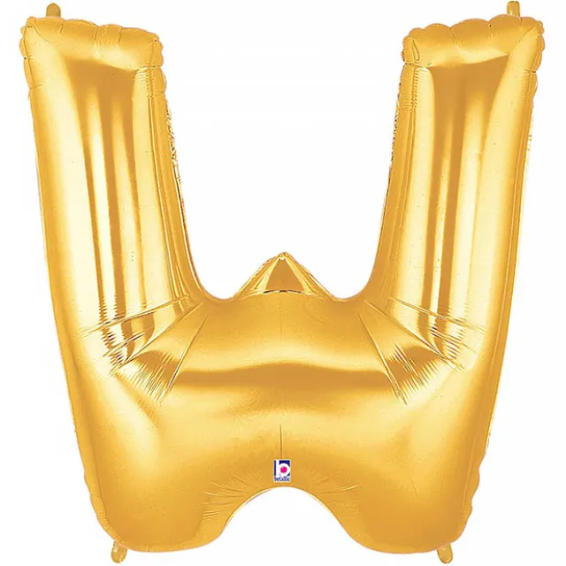 Foil Balloon 40" (101.6cmH) Letter 'W' Gold