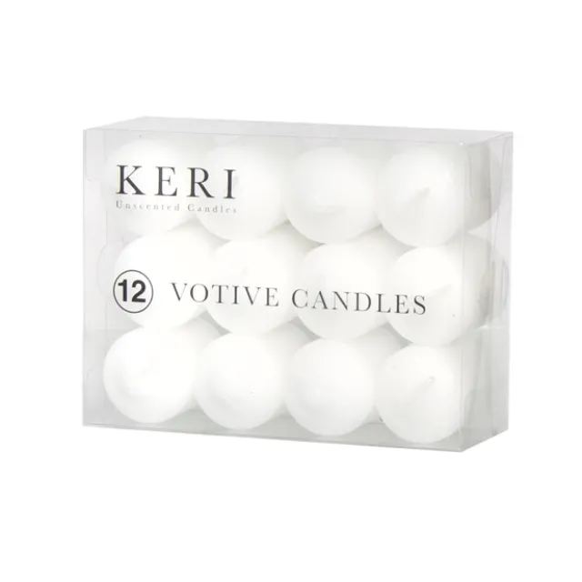 Votive Event Candle 12 Hour Bulk Pack 12 White (3.7x5.5cmH)