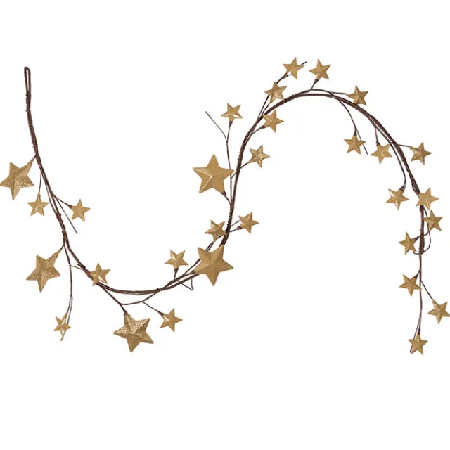 Metal Star Garland Champagne Gold (117cmL)