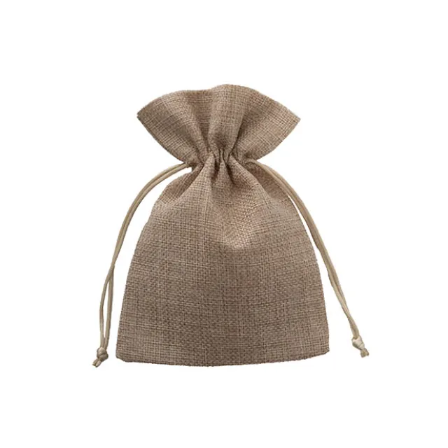 Faux Jute Gift Bomboniere Pouch Med Natural Pk10 (12x17cmH)