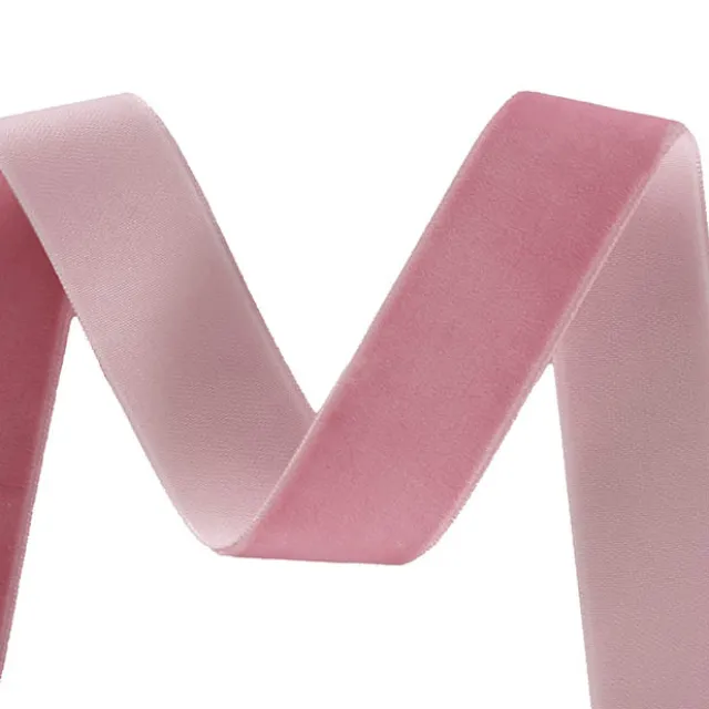 Ribbon Premium Plush Velvet Woven Edge Dusty Pink (25mmx20m)